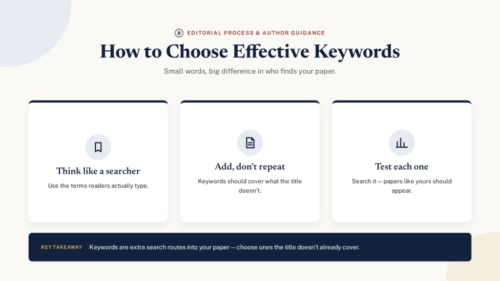 How to choose effective keywords for your academic journal article